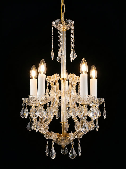 Marie-Thérèse d’Autriche 1 – Lustre à Bougies en Cristal, Doré